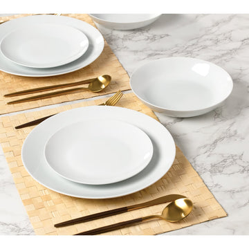 18pcs Everyday Round White Dinner Set