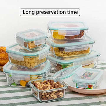 16-Piece Glass Food Storage Container Set – Borosilicate Glass Meal Prep Lunch Boxes