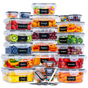 49-Piece Large Food Storage Container Set with Lids – Leakproof Kitchen Storage Organization