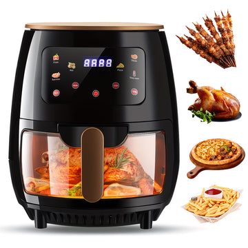 OYAJIA 6L Transparent Air Fryer – 8-in-1 Touch Screen Healthy Cooker (1400W)