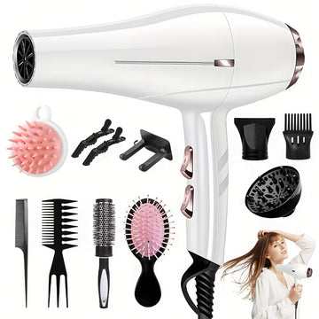 Morfone 1600W Home Hair Dryer Styling Kit – Comb, Curling Tool & Nozzle Accessories