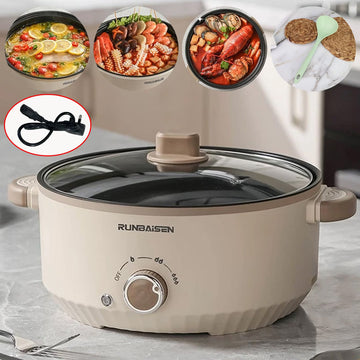 Electric Cooker 4.5L – Multi-Function Electric Cooking Pot with Glass Lid