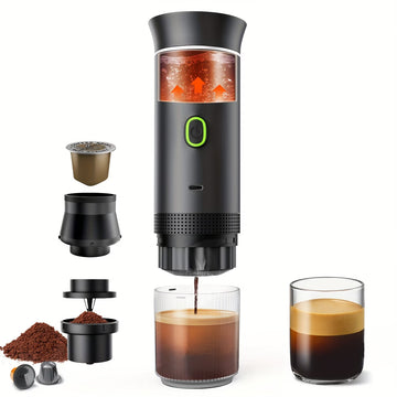 3-In-1 Travel Espresso Maker – Portable Self-Heating Coffee Machine