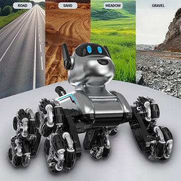 Remote Control Robot Dog Toy for Kids – 2.4GHz 8WD Stunt RC Car