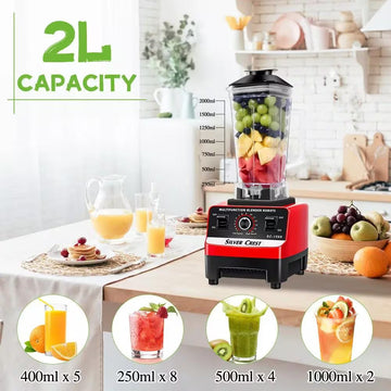 Multifunctional Blender Set – 2L + 600ML Large Capacity | 4500W High-Power Kitchen Blender