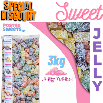 Jelly Babies 3kg Bulk Bag – Assorted Fruit Flavoured Pick n Mix Sweets by POSTED SWEETS