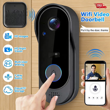 Wireless Wi-Fi Video Doorbell Camera with Chime – Smart Home Security