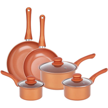 Copper 8-Piece Carbon Steel Non-Stick Cookware Set