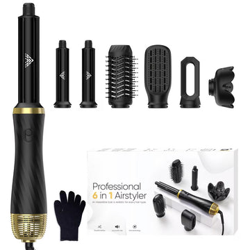 5-in-1 Hot Air Hair Styler Brush – 1000W Hair Dryer, Straightener & Curler